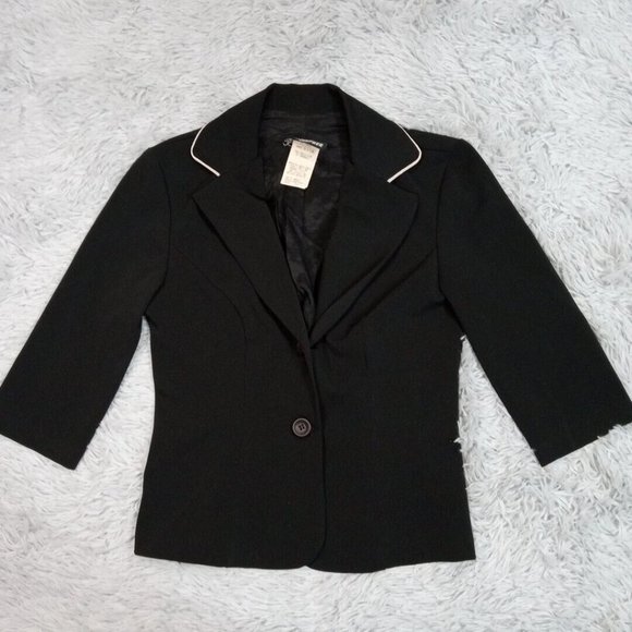Vintage Jodi‎ Kristopher Womens Blazer Black Suit Jacket Single Breasted 1/2 - Picture 1 of 11